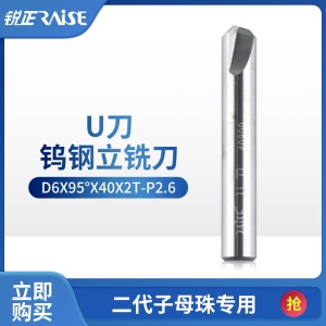 锐正RZ-U刀-钨钢-二代子母珠专用铣刀-D6x95°x40x2T-P2.6