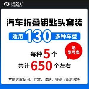 汽车折叠钥匙头套装 适用于130多种车型（每种五个） 折叠钥匙坯整理盒 折叠坯存盛放 锁匠常备